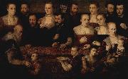 Portrat einer Familie mit orientalischem Teppich Cesare Vecellio